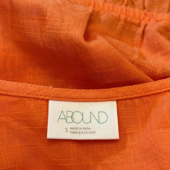 Abound orange puffy sleeve ruffle blouse Size S NWT - Picture 7 of 8